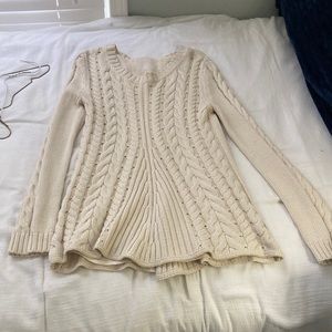 Creamed color sweater